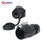 CNLINKO LP20 PBT Plastic IP68 Waterproof RJ45 Cable Signal Connector CAT6 Panel Mount Socket Plug Network Ethernet Interface
