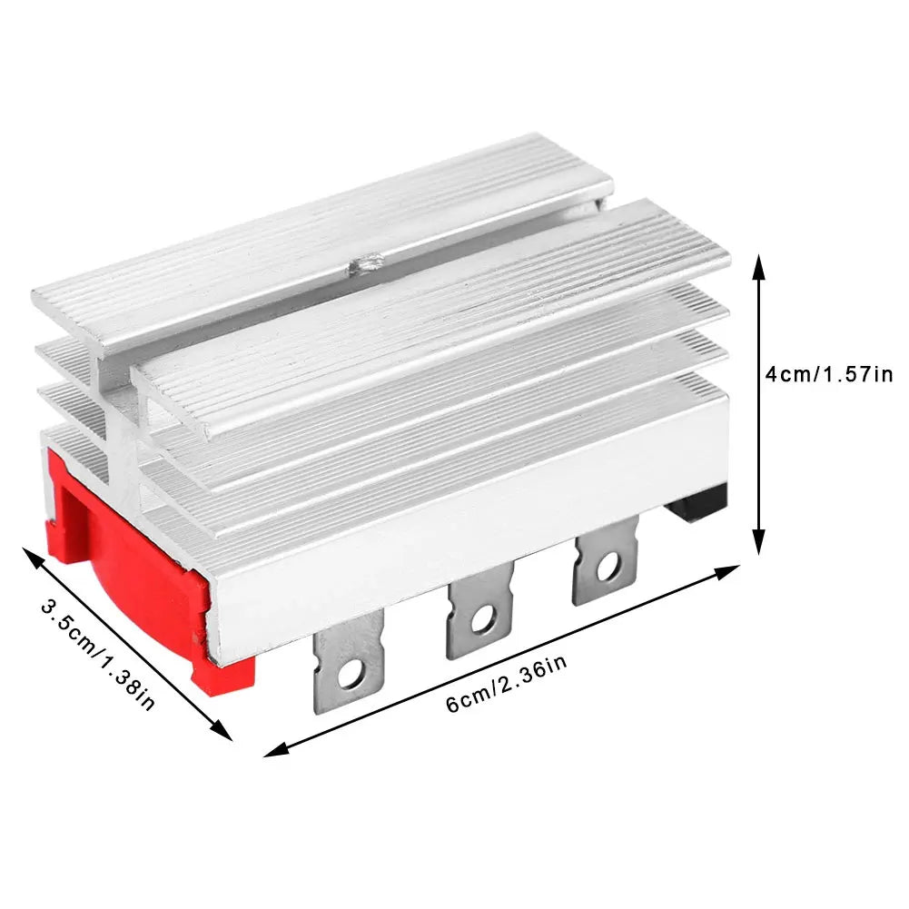 2pcs Bridges Rectifier Metal 3 Phase Full Bridges Diode Dc To Ac-Power Rectifier For Industrialised Remote Control Systems Power