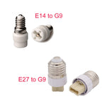 2pcs E14 To G9, E27 to G9 Light Socket Adapter Fireproof Porcelain G9 LED Halogen CFL Lamp Bulb Base Holder Converter Extender