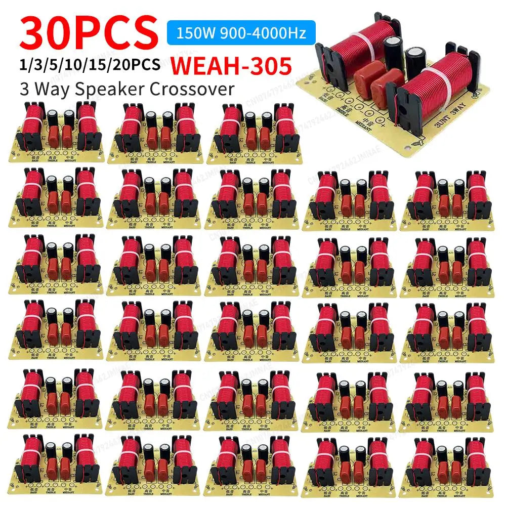 WEAH-305 150W 900-4000Hz Adjustable 3 Way Speaker Crossover Filter 1 Unit Audio Speaker Frequency Divider Full Range Treble Bass