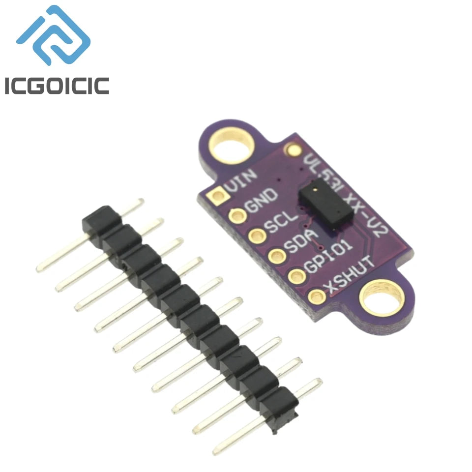 1-10PCS VL53L0X Time-of-Flight (ToF) Laser Ranging Sensor Breakout 940nm GY-VL53L0XV2 Laser Distance Module I2C IIC with Pin