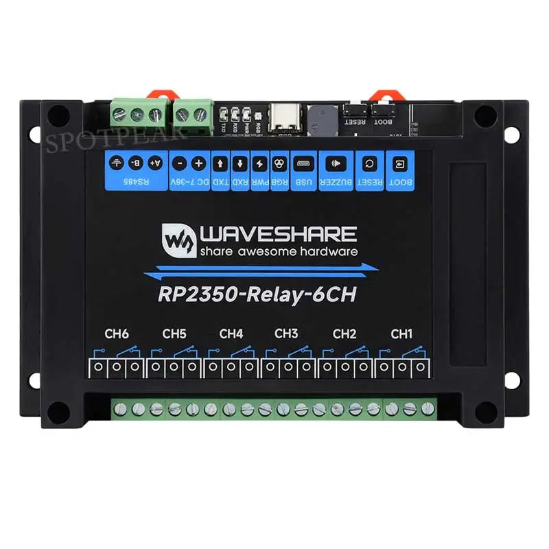 Raspberry Pi Pico 2 RP2350 industrial 6-ch Relay RS485 isolation protection Waveshare RP2350-Relay-6CH WIFI Option