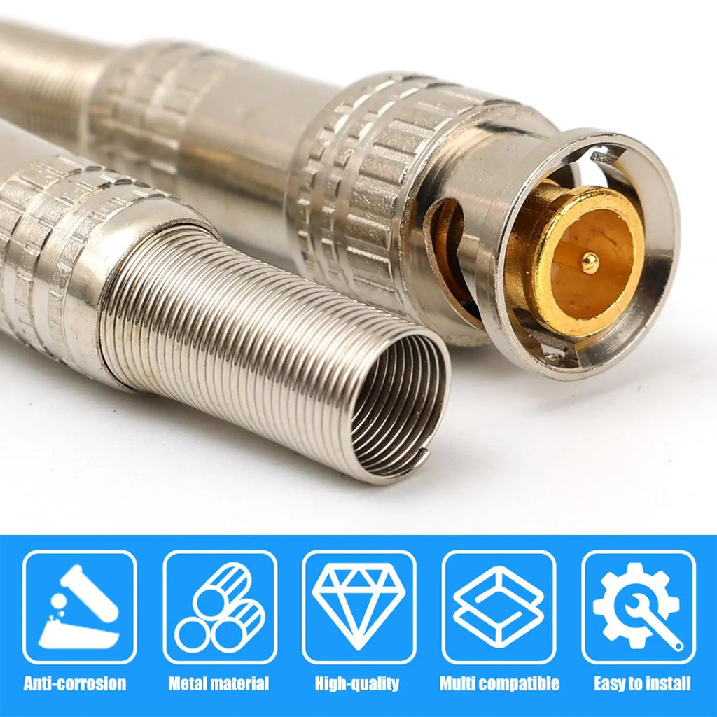 30/5PCS BNC Solderless Connector Q9 HD Video Oscilloscope BNC Male Plug Female Welding Free 75-5 Ohm Monitoring Weldings Cable