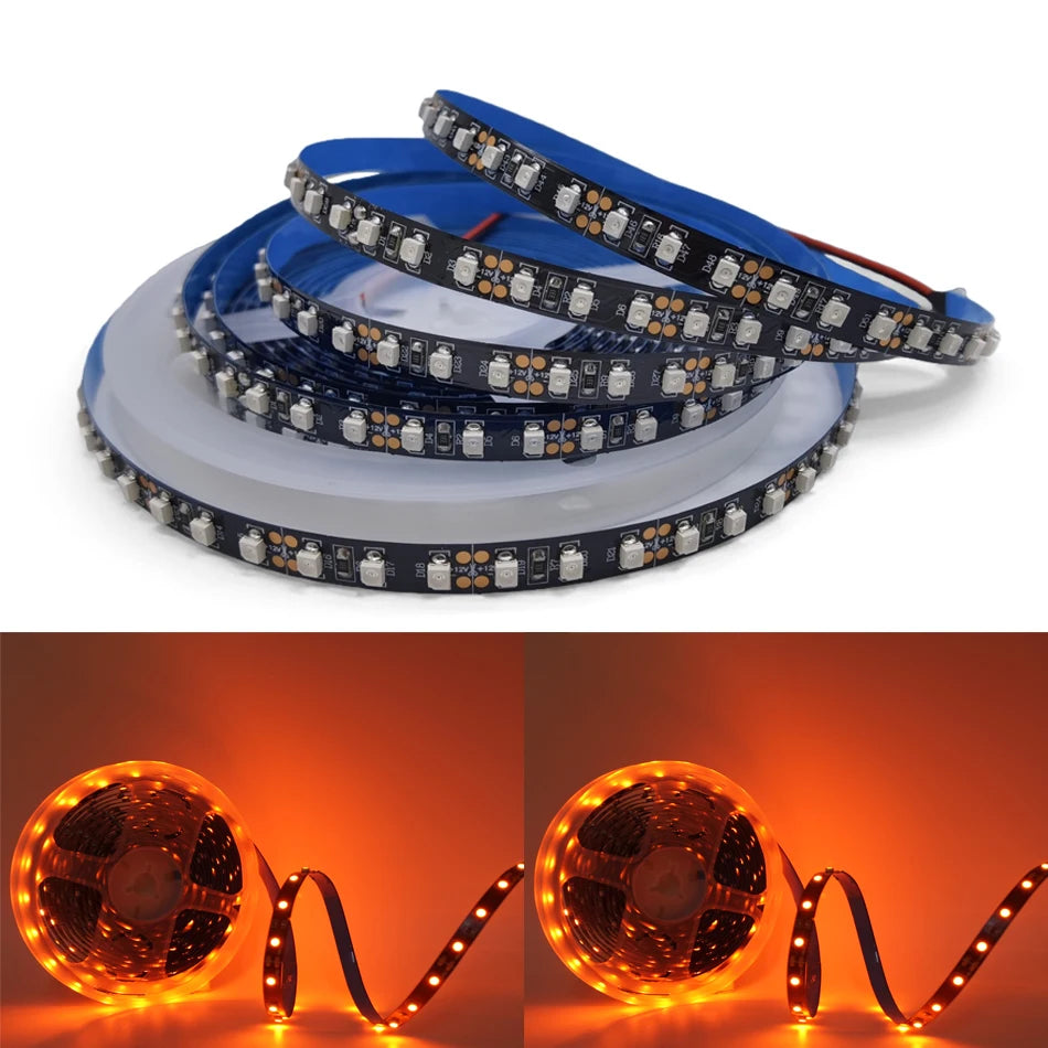 12V 3528 SMD LED Strip Light Decoration 120LEDs/m 60LEDs/m Orange Lighting Flexible Ribbon Rope String LED Tape Light 1M 5M