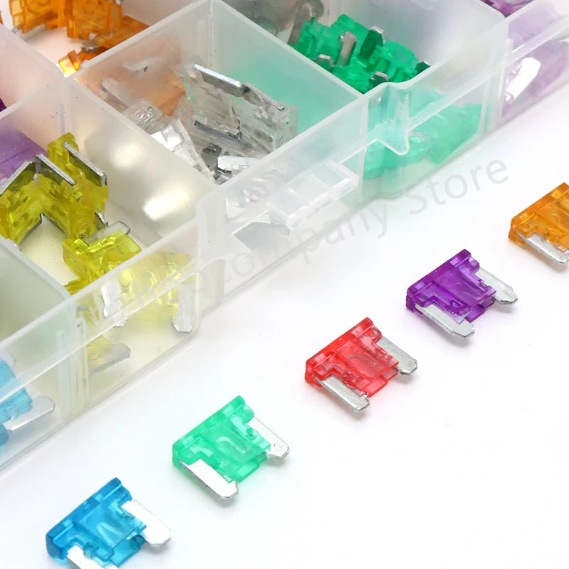 100/50pcs Car Truck Micro Blade Fuses 2A 3A 5A 7.5A 10A 15A 20A 25A 30A 35A AMP Plastic Box Assortment with Clip