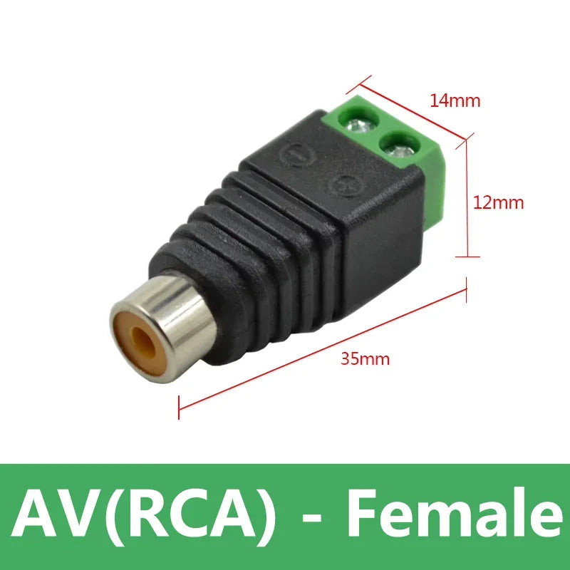 4/8/20PCS RCA Female/Male Jack AV Screw Connector Adapter Jack RCA Terminal Block CAT5 To Camera CCTV Video Balun