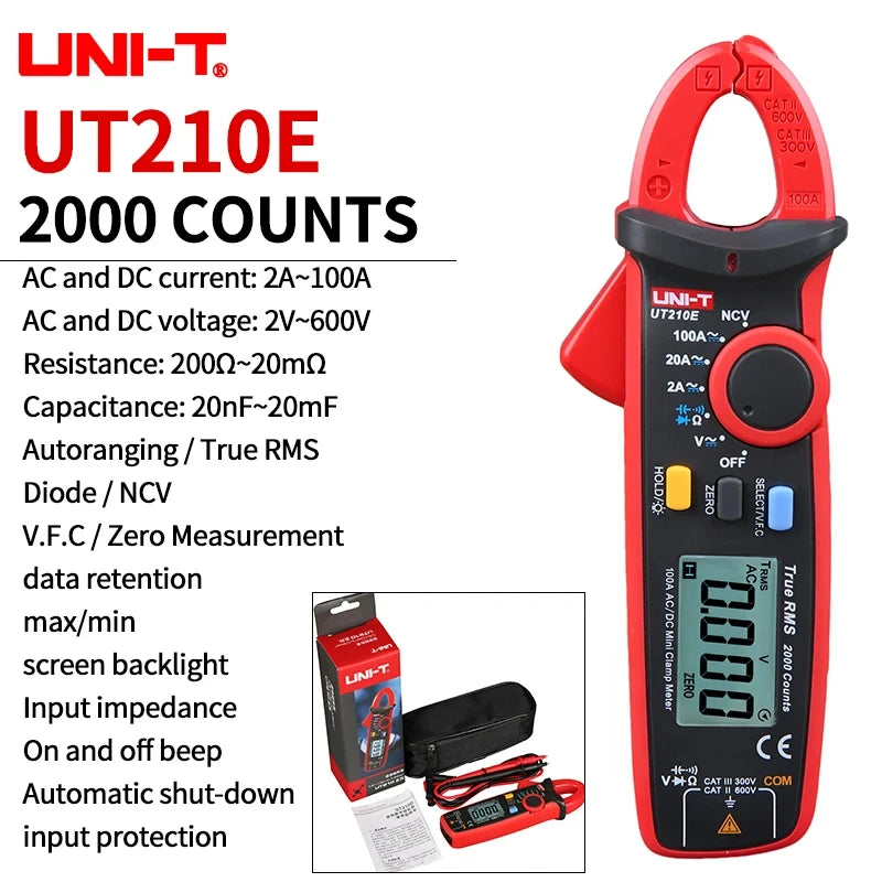 UNI-T Clamp Meter UT201 UT202 UT202A UT203 UT204 Plus Digital Tester Professional Voltmeter Pliers Ammeter Electric Multitester