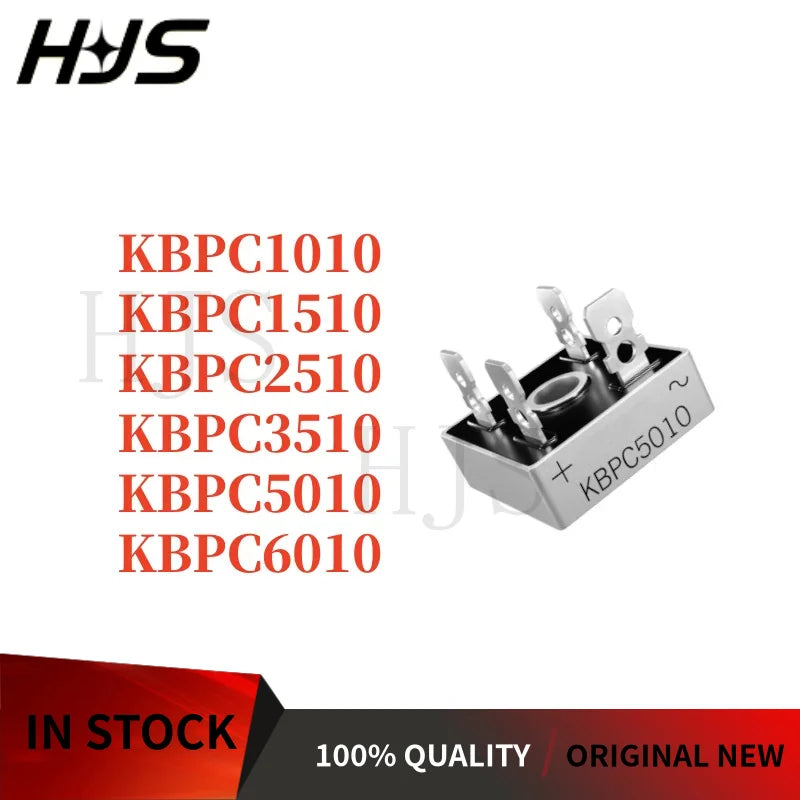 2PCS KBPC1010 KBPC1510 KBPC2510 KBPC3510 KBPC5010 KBPC6010 10A 15A 25A 35A 50A 60A 1000V Single-phase rectifier rectifier bridge