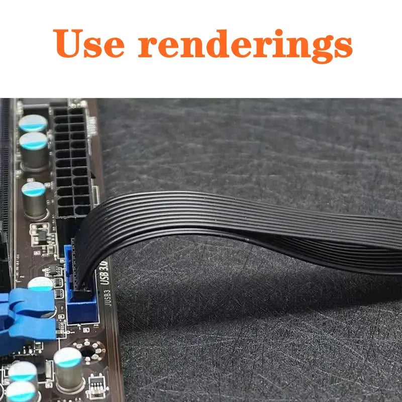 15/30cm 20 Pin Male to Female Extension Cable USB 3.0 Computer Front Panel Motherboard 19 Pin Soft Flat Ribbon Connection Cable