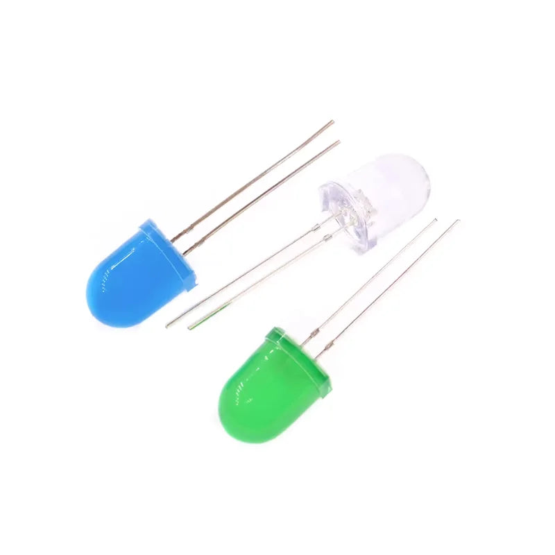 250PCS F10 10MM LED Lamp Bead Red Blue Green Yellow White RGB Flashing Slow Flash Diode Round Head Light