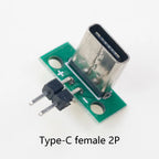Micro Mini USB Type C 2Pin USB 2.0 3.0 Female Male Connector Data Charging Cable Jack PCB Test Board with Pin Header 90 Degree