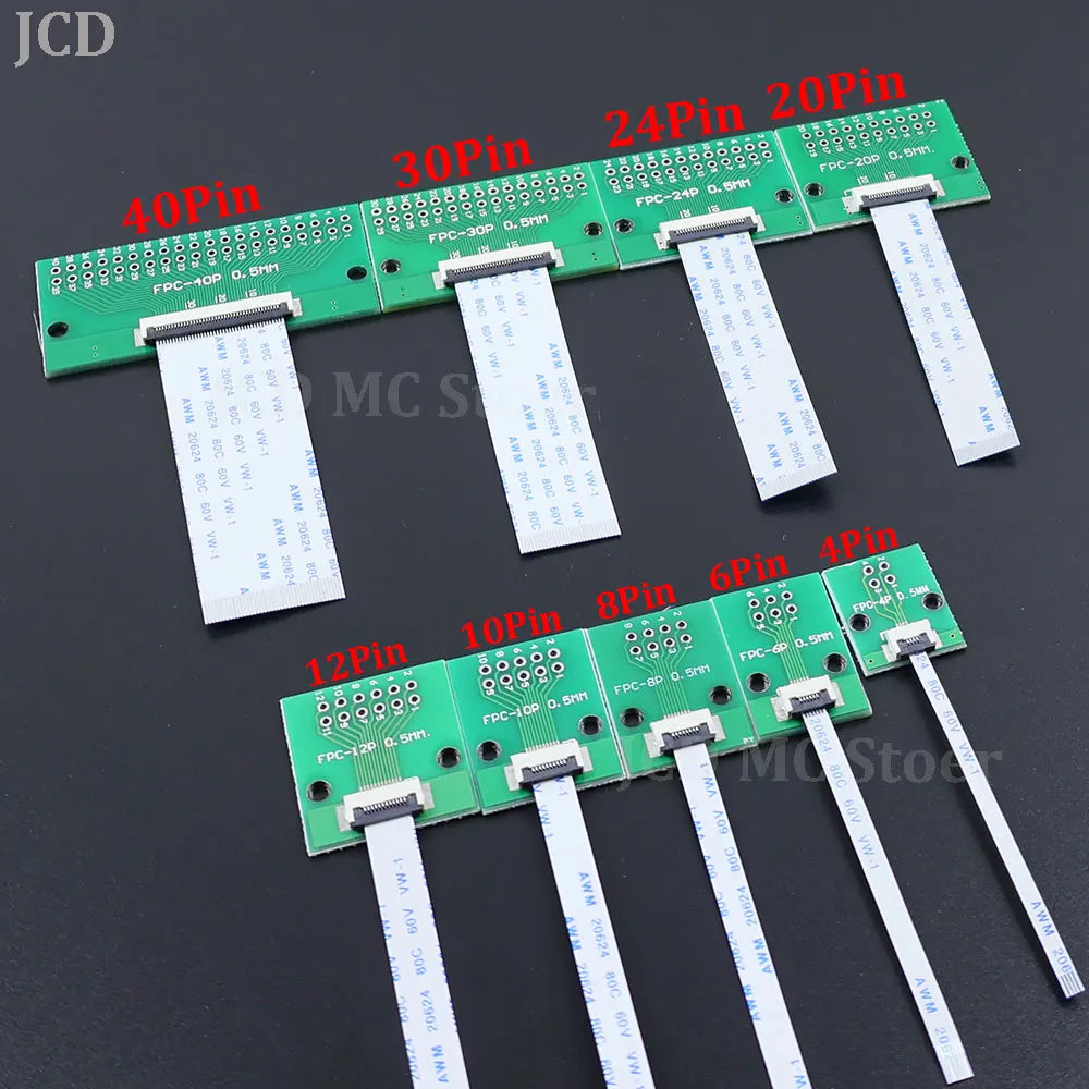 1/5/10 Set FFC/FPC Connector + 0.5mm Pitch 50/100/200mm Length FFC Cable 4Pin 6Pin 8Pin 10Pin 12Pin 20Pin 24Pin 30Pin 40Pin