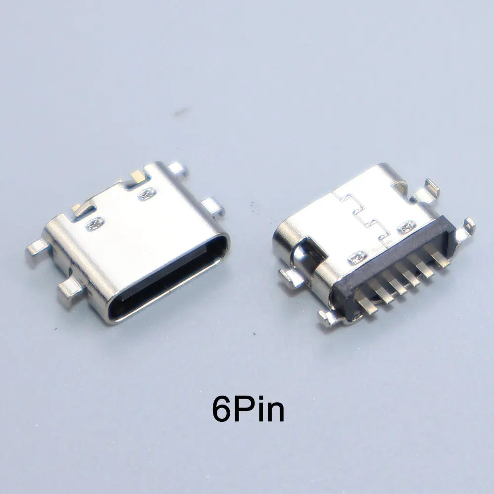 JCD 10PCS 2/6/16/24 Pin Type-C Charging Port USB-C Female Connector Charger Socket PCB Soldering SMD SMT DIY Repair Adapter
