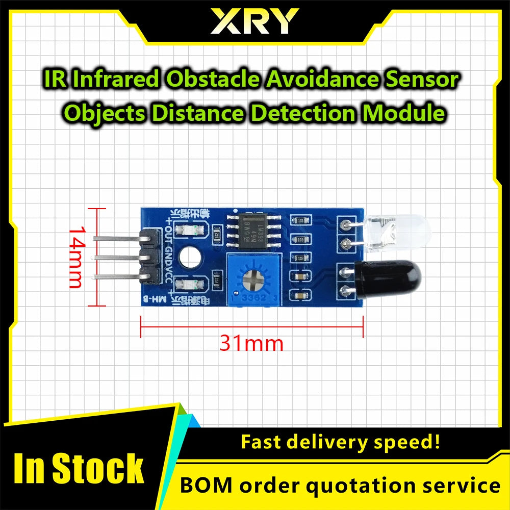XRY 10pcs/1pc IR Infrared Obstacle Avoidance Sensor Module for Arduino Smart Car Robot 3-Wire Reflective Photoelectric New