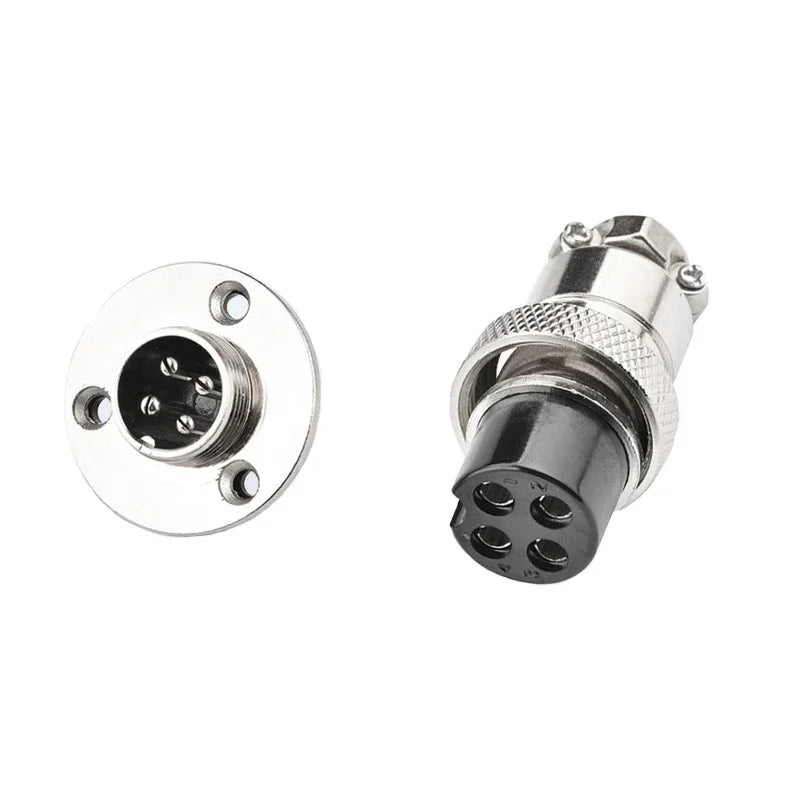 10Sets GX12 Aviation Socket Plug 2 3 4 5 6 7 Pin M16 DF16 Rhombus Flange Male Female Circular Connector Cable Panel Mount Solder