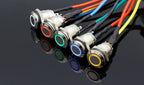 1PC 12MM with LED 3V 5V 12V 24V 220V Metal Button Switch Momentary push button auto reset waterproof illuminated