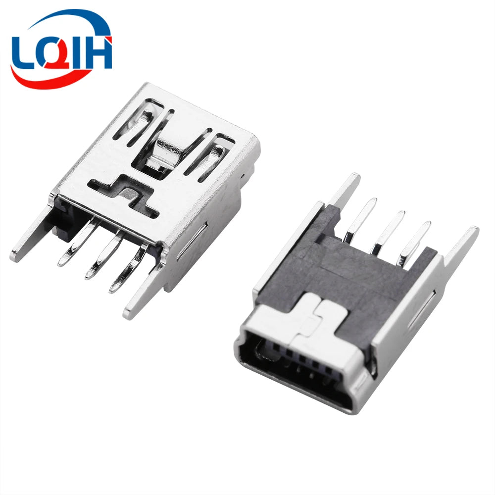 10PCS Mini USB SMD SMT 4Pin 5Pin Female Mini B Socket Connector Plug Straight DIP Jack Connector Plug-in