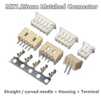 50pcs Micro JST MX1.25 Straight needle/curved needle Connector 2Pin~12Pin Male Pin Header Right Angle 90°/180° 1.25mm Pitch