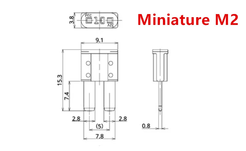 100-10 Pcs,miniature M2 Small Medium Car Fuses Automotive Blade Type Fuse 1a 2a 3a 5a 7.5a 10a 15a 20a 25a 30a 35a 40a 50a