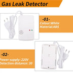 Gas Leak Detector Combustible Propane Butane Methane Leak Warning Combustible Gas Alarm Sensor For Home Security EU Plug-Y41A