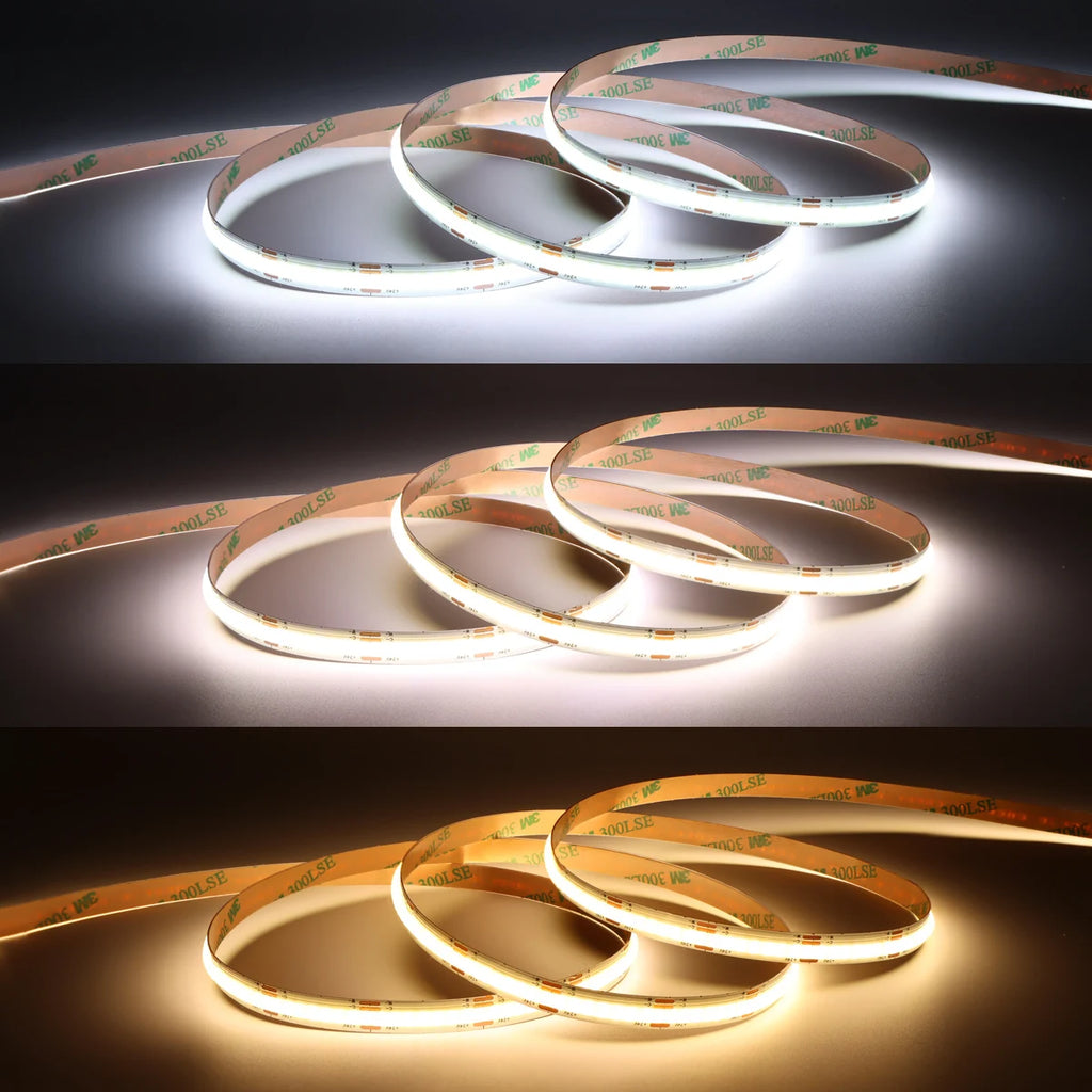 CCT 2700K-6500K Changeable Lamp Tuya Smart Home COB LED Strip Alexa Light Linear LED Tape With Dimmable WiFi LED Dimmer Switch