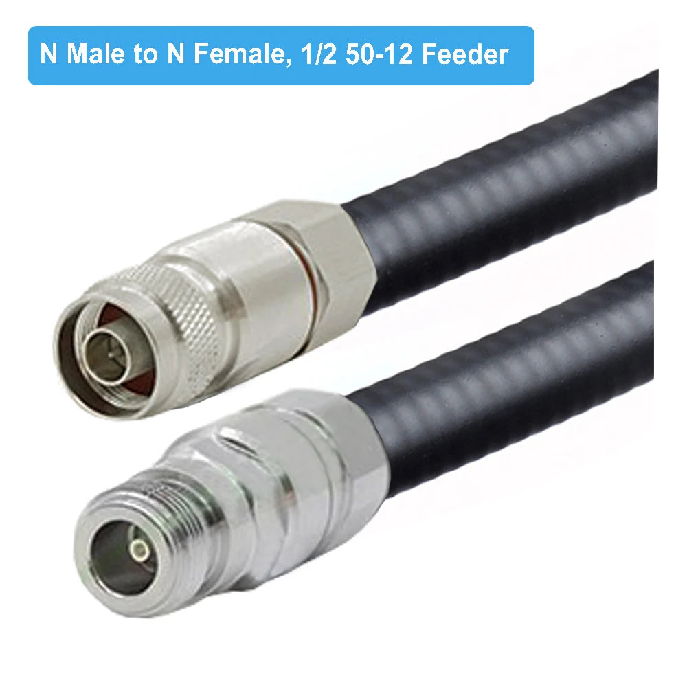 N Male to N Male 1/2 50-12 Feeder Line Jumper 50Ohm RF Coax Cable for Base station 4G 5G LTE Cellular Amplifier Signal Booster