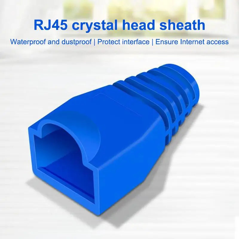 50/100Pcs RJ45 Cable Connector Plug Cover Ethernet Network Cable Connector Plugs Strain Relief Boots - Plastic