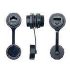 Waterproof M21 RJ45 Ethernet Connector 8P8C Network Socket Through Wall Panel Mount IP67 Straight Through Male Female Plug Cat5