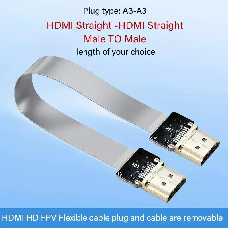 Suitable for HDMI-A1 A2 A3 A4 FFC Flexible Cable FPC Aerial Video Male Female 20P Shielded Cord PC Computer Gimbal Adapter Elbow