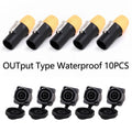 10pcs/5Sets New 3Pins Waterproof Locking Male Cable Plug+Female Chassis NAC3MPX or NAC3MX-W+NAC3FPX+Powercon Connector NAC3FX-W