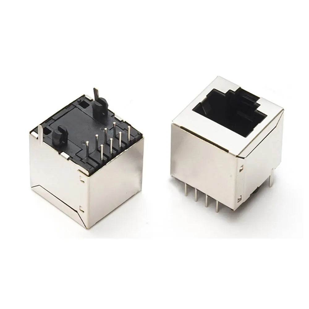 2PCS Metal RJ45 Shield Network Jack 8 Pin PCB SMT/horizontal/vertical Board Female Socket Connector 8P8C