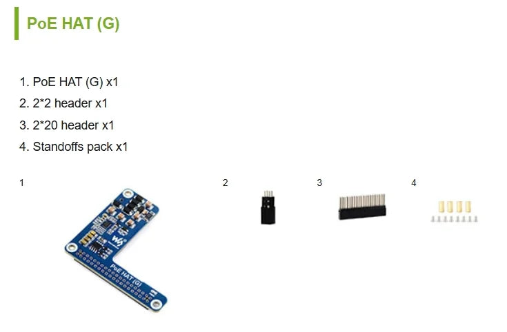 Raspberry Pi 5 Dedicated Ethernet PoE+ Power Supply Expansion Board 5V 5A Output Supports 802.3af/at Network PoE HAT (G) for CM5