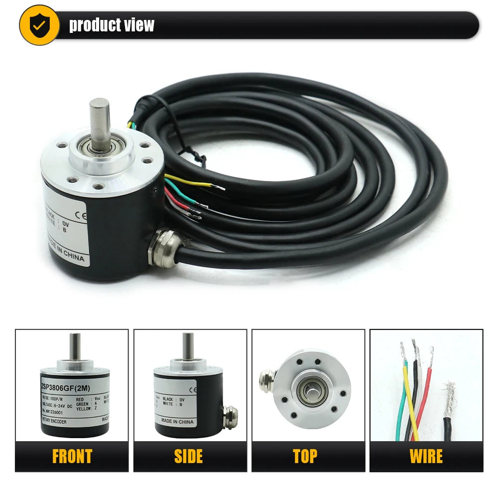 Photoelectric Incremental Rotary Encoder ZSP3806 2‑Phases Shaft 6mm Industrial Automation Equipment Encoder