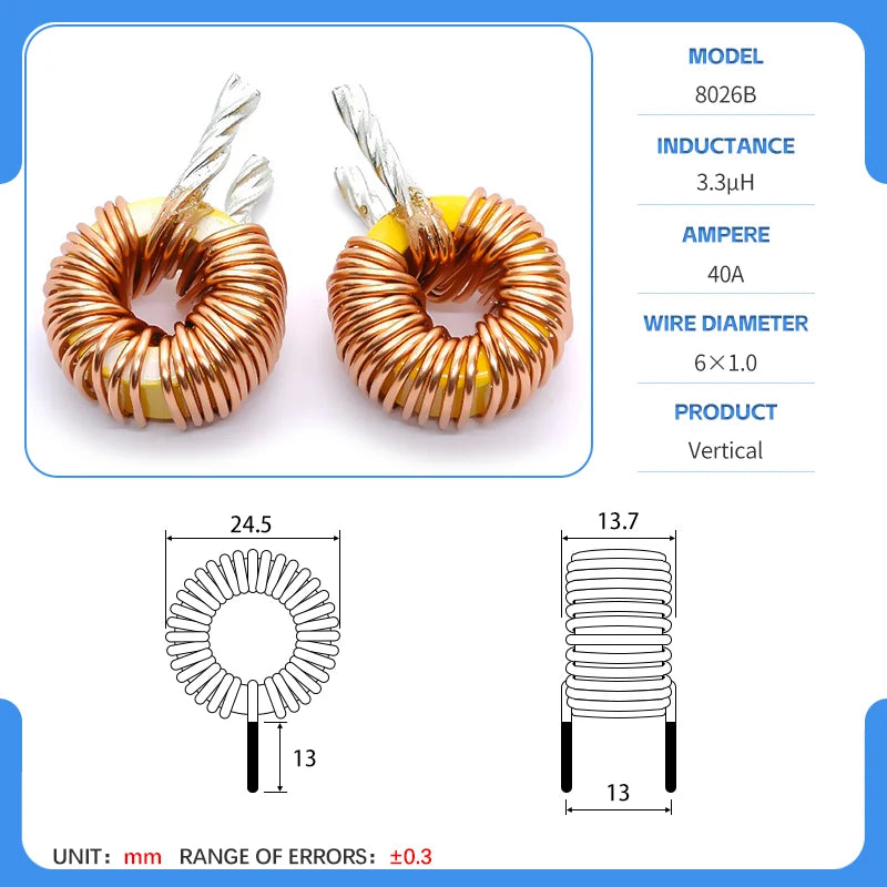 20mm 80-26 Iron powder core Toroidal inductor Wirewound inductor Iron powder core Magnetic ring inductor