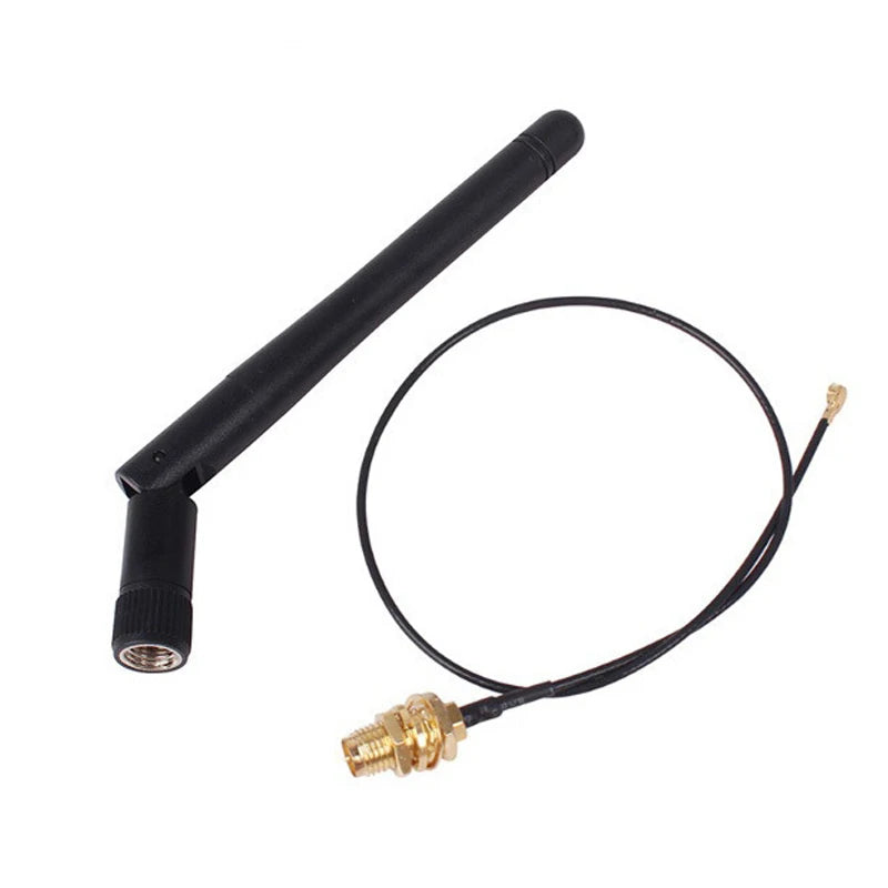 1Pcs 2.4G WiFi Antenna 3dBi Foldable Antena 2.4GHz SMA Male for Wireless Router + PCI U.FL IPX to SMA Female 1.13 Pigtail Cable