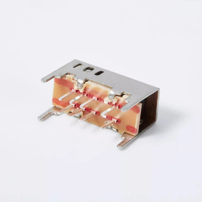 5PCS SS23D03G5 Small sliding toggle switch Double row vertical 3-gear 8-foot handle height 5mm with fixed bracket 2P3T