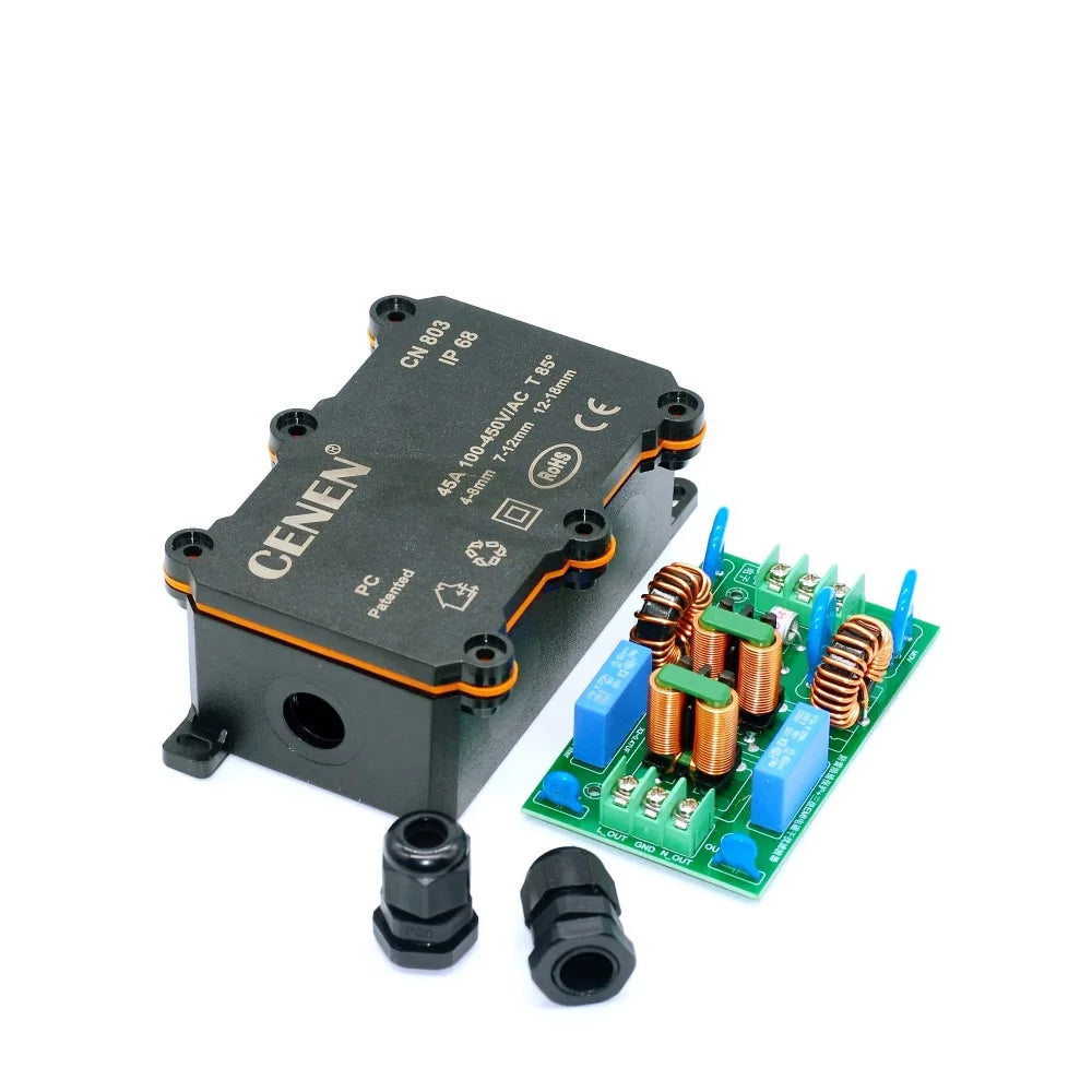 External Lightning 3-stage AC EMI Filter 15A 20A AC 110V 220V Power Isolation Purification Purifier Amplifier Noise Impurity