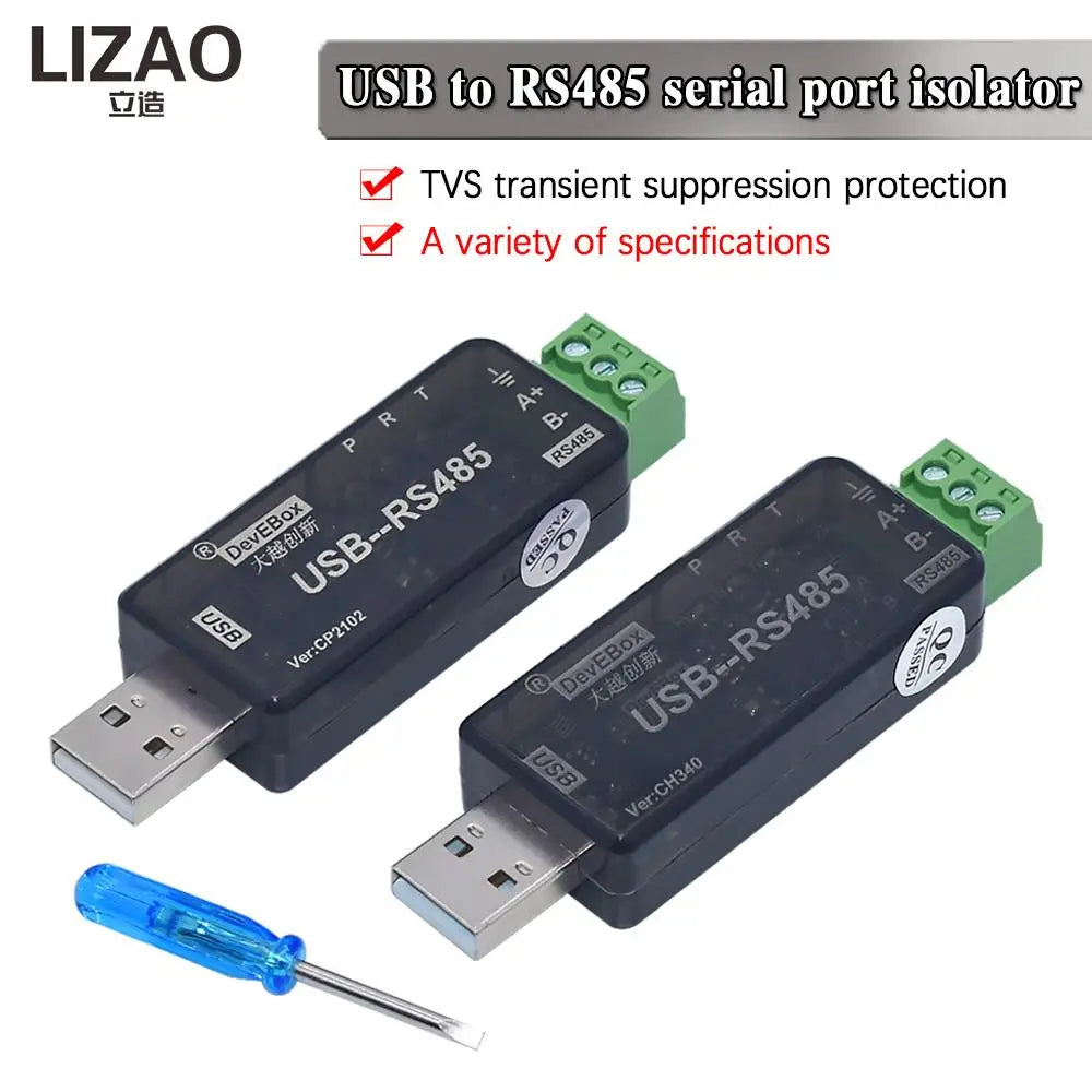 NEW CH340 CP2102 USB to RS485 serial port Industrial grade1500VRms transmission distance up to 1200 meters tested under 9600bps