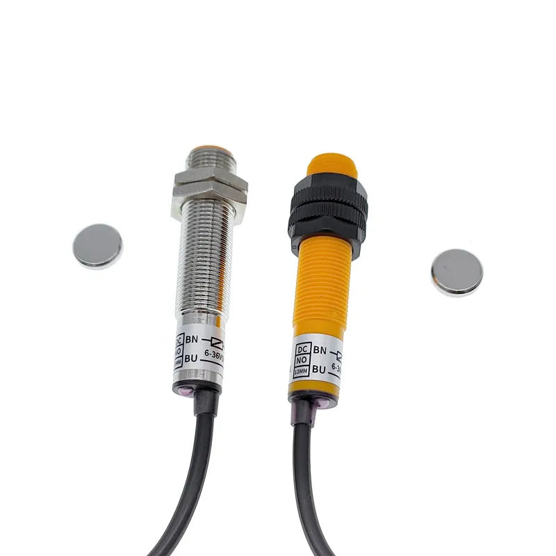 SJM12-10D1 Metal Hall Sensor Plastic Magnetic Proximity Switch M12 NPN DC 6-36V Normally Open 200mA DC 2 Wire NO 10mm