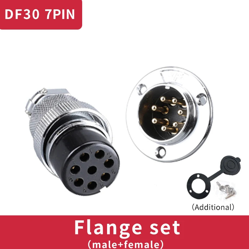 1 Set DF30 Aviation Female Plug & Male Socket GX30  2 3 4 5 6 7 8 10Core14 Pin Circular Flange Electric Wire Connector
