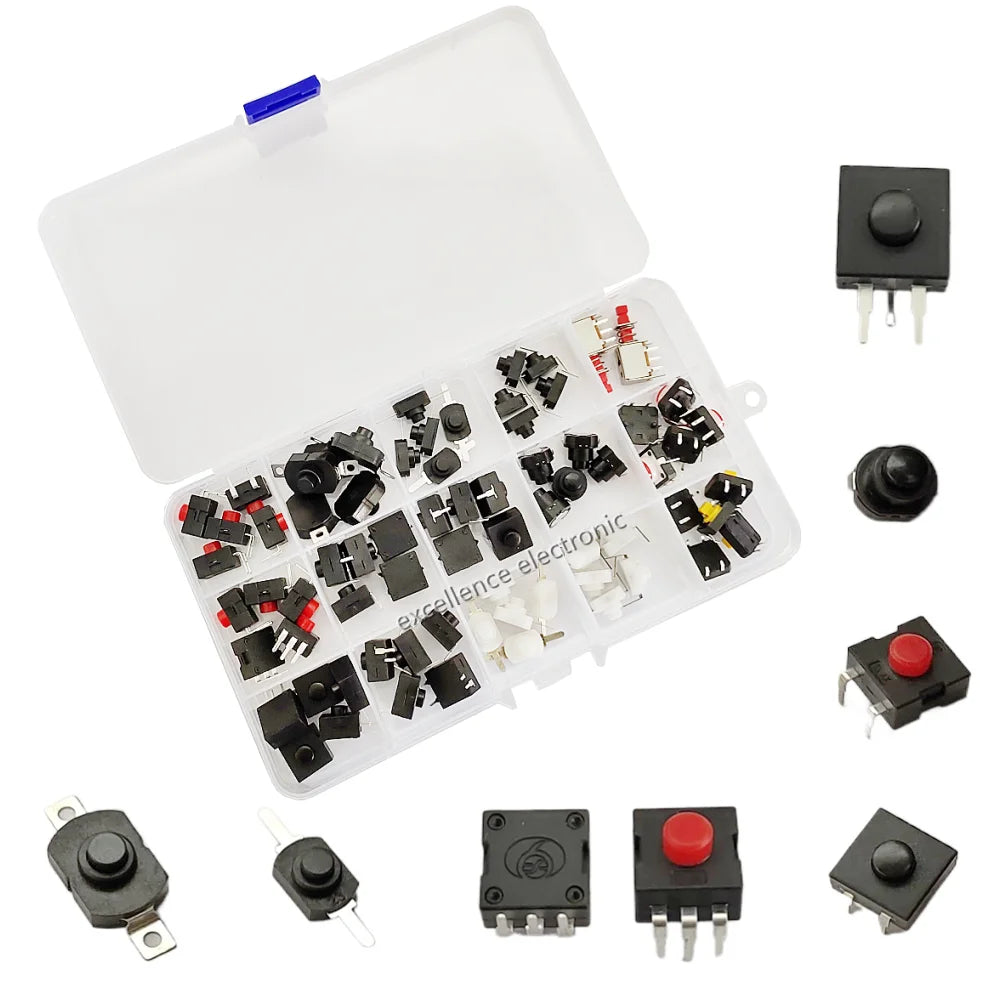 72PCS/Box Tactile Push Button Switch 1212 1813, Clicky On/Off Switch for LED Flashlight Headlamp Torch Lantern DIY Parts