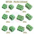 KF120/KF128 2.54mm/3.81mm/5.08mm Pitch 2P/3P/4P Straight Pin Pcb Screw Terminal Block Connector 2/3/4/5/6/8/10Pin