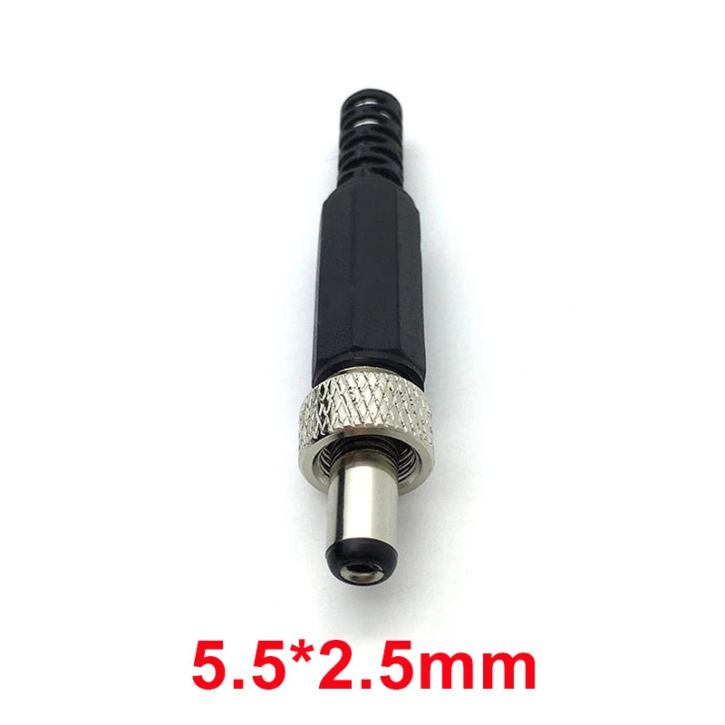 2-10PCS 5.5MMx2.1MM/2.5mm Screw Locking DC Power Connector Female Plug & Metal Panel Mount Socket Locable Secure Standard Plug