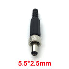 2-10PCS 5.5MMx2.1MM/2.5mm Screw Locking DC Power Connector Female Plug & Metal Panel Mount Socket Locable Secure Standard Plug