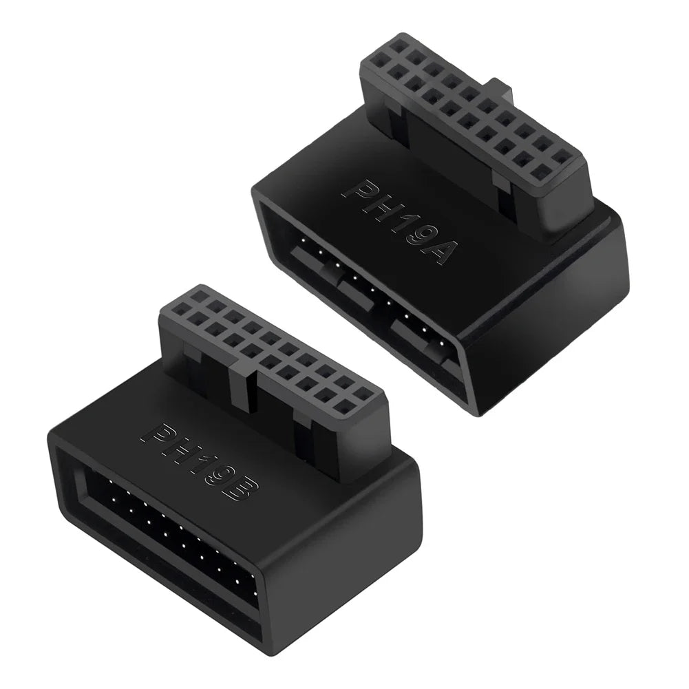 USB 3.0 19/20pin Male to Female Extension Adapter Angled 90 Degree Converter for Motherboard Connector Socket PH19A