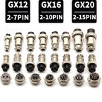 5/10/20 Packs GX12 GX16 GX20 Compatible Aviation Plug 2 3 4 5 6 7 8 9 10 12 14 15Pin M/F, Waterproof Circular Connector