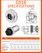 5pcs GX16 Flange Butting Type Aviation Plug Socket 2/3/4/5/6/7/8/9/10 Pin Male Female Fixing Circular Connectors