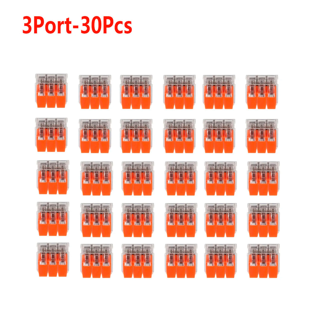 30/40PCS  Orange Combination Cable Connectors 2-Port/3-Port/4-Port/5-Port Quick Cable Electrical Sheath Connection Termina