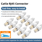 BYXGD Toolless RJ45 Connector Reusable 100/1000Mbps Shielded Cat5e Tool Free Plug