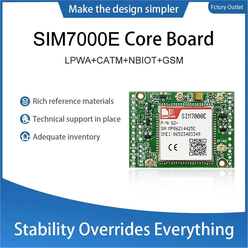 SIMCOM SIM7000E Double-row needle Core Board LPWA+GSM+NBIOT+CATM Module Modem Board with Antenna for Europe